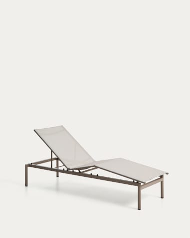 Lesina taupe aluminium and ecru texteline sun lounger
