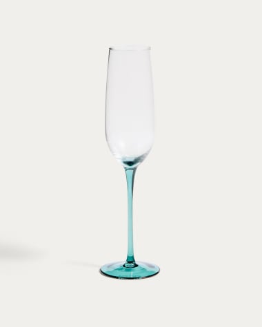 Irides blauw en transparant champagneglas 24,5 cl
