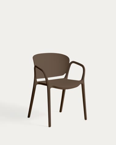 Ania dark brown 100% outdoor stackable chair
