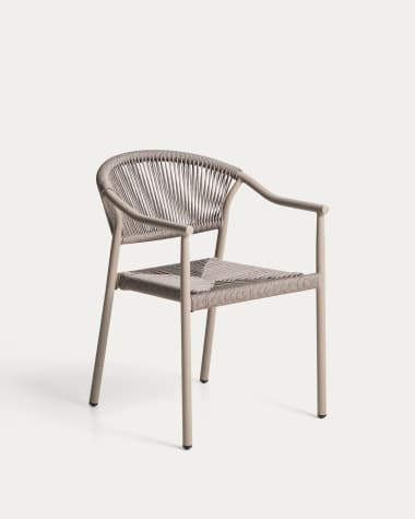Livadia stackable outdoor chair in taupe aluminium