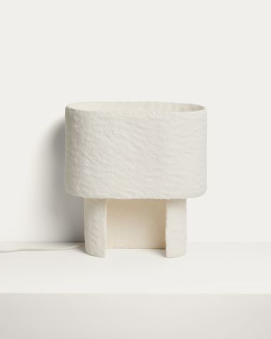 Bedala white papier-mâché table lamp