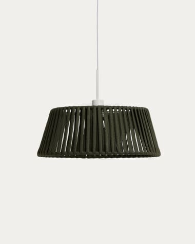 Aldet ceiling lamp shade in green flat rope cord Ø46cm