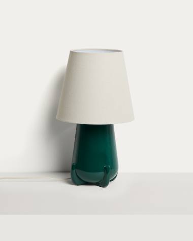 Odra table lamp in green ceramic with glossy finish