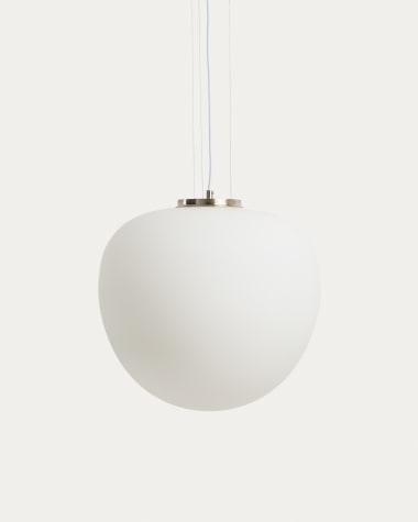 Ardali ceiling lamp in smoked glass and steel with brushed finish Ø40cm