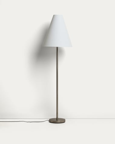 Navat metal floor lamp with brushed silver finish UK adaptor