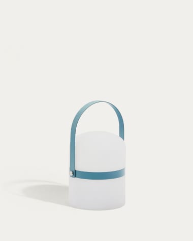 Ridley mini LED table lamp in blue polyethylene