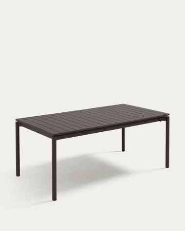 Zaltana extendable aluminium outdoor table with matt dark grey finish 180 (240) x 100 cm