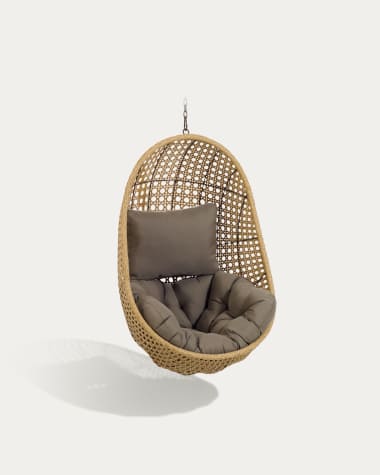 Cira hanging chair with natural finish