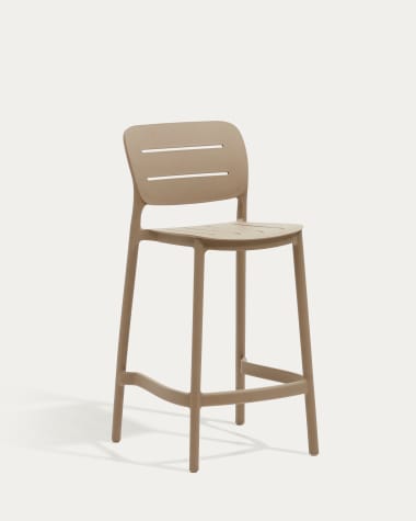 Morella stackable outdoor stool in beige, 65 cm in height
