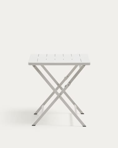 Folding outdoor table Torreta made of aluminum with light grey finish 70 x 70 cm