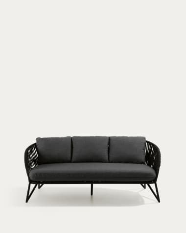 3 seater Branzie sofa in black cord, 180 cm