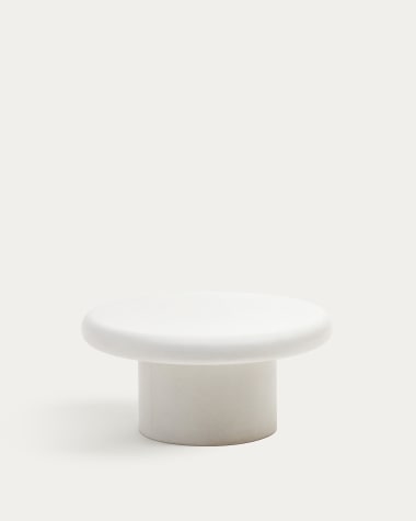 Table basse ronde Addaia en ciment blanc Ø90 cm