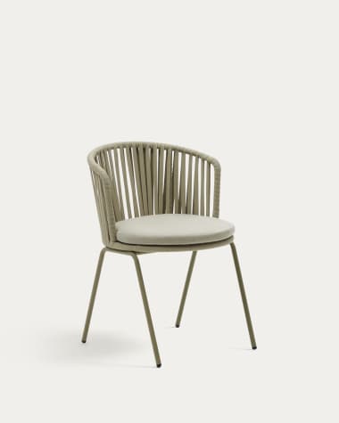 Saconca outdoor chair made with cord and green galvanised steel