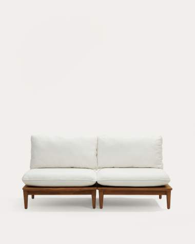 Set Portitxol di 2 poltrone modulari in legno massiccio di teak