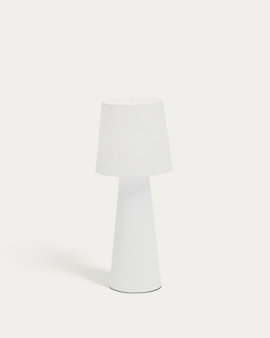 Arenys large outdoor metal table lamp in a white painted finish