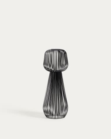 Reiba black metal solar floor lamp