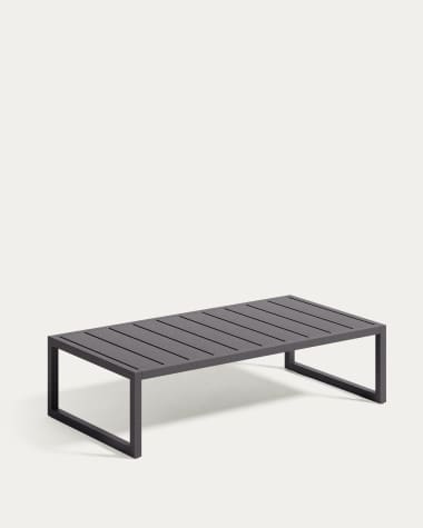 Comova 100% outdoor coffee table made from black aluminium, 60 x 114 cm