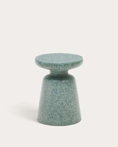 Mesquida outdoor side table in green terrazzo Ø 39 cm