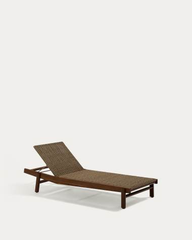 Itani sun lounger in FSC 100% solid acacia wood and synthetic rattan