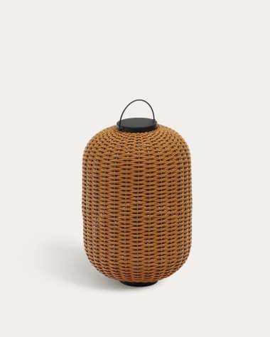 Saranella large portable table lamp in brown polyrattan