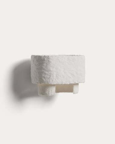 Applique murale Bedala en papier mâché blanc