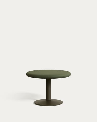Tavolo rotondo da esterno Esilda con piano in cemento verde Ø 70 cm e piede in acciaio verde Ø 42 x 45 cm