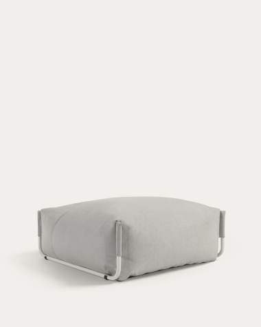 Square Pouf Modularsofa 100% für Outdoor hellgrau und weißes Aluminium 101 x 101 cm