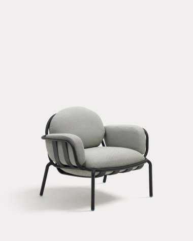 Joncols outdoor aluminium armchair with a powder coated grey finish