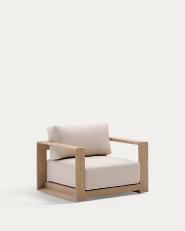 Ambra armchair in solid acacia wood with light finish FSC 100%