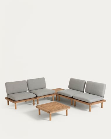 Set Viridis di 4 poltrone e due tavoli FSC 100%