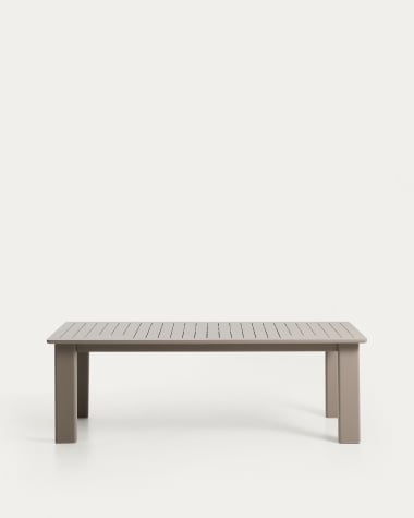 Livorno extendable table in taupe aluminium 233(350) x 100 cm
