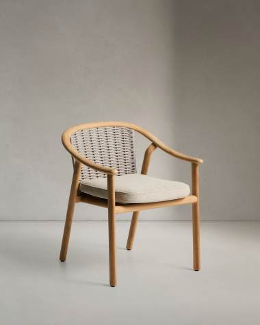 Elunda stackable outdoor chair in solid teak wood FSC 100%