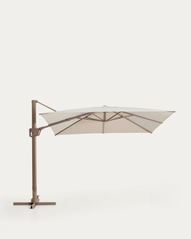 Parasol déporté Noli beige avec armature en aluminium taupe 300 x 300 cm