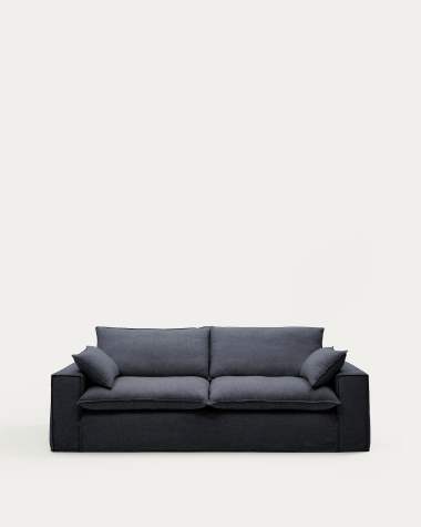 Anarela dark grey linen and viscose 3-seater modular sofa with removable cover 260cm FSC Mix Credit