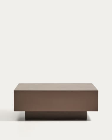 Couchtisch Rustella aus braunem Zement, 80 x 60 cm