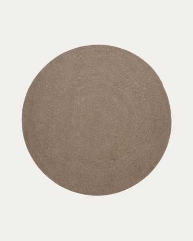 Despas beige round rug made from synthetic fibres Ø 200 cm