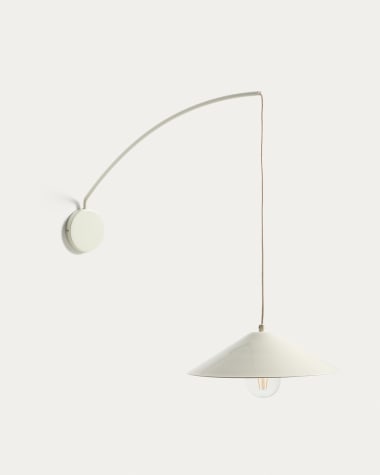 Kally wall lamp in a beige painted finish UK adapter