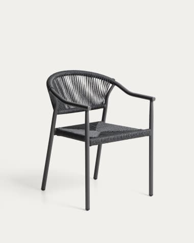 Livadia stackable outdoor chair in taupe aluminium | Kave Home