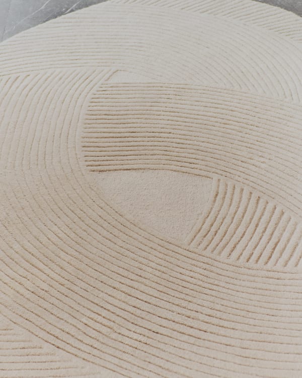 Dywan Domm z białej wełny Ø 200 cm