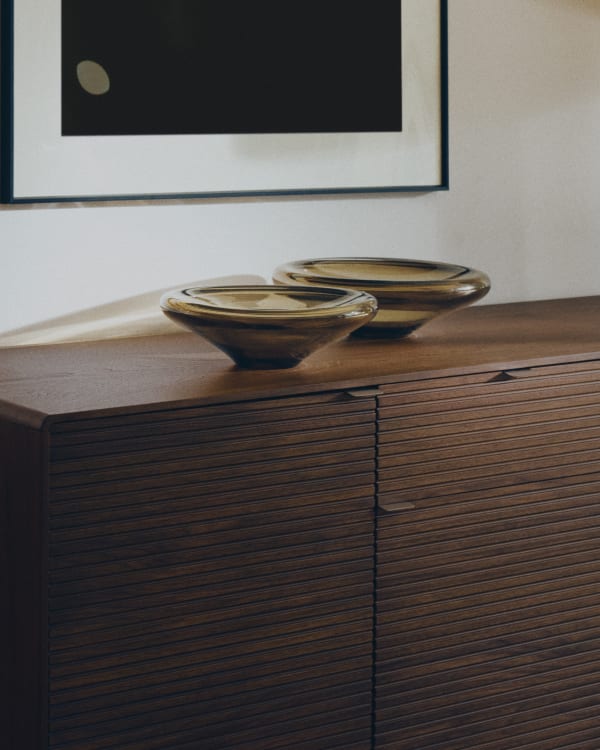 Patera Zolira z brązowego szkła Ø 27 cm