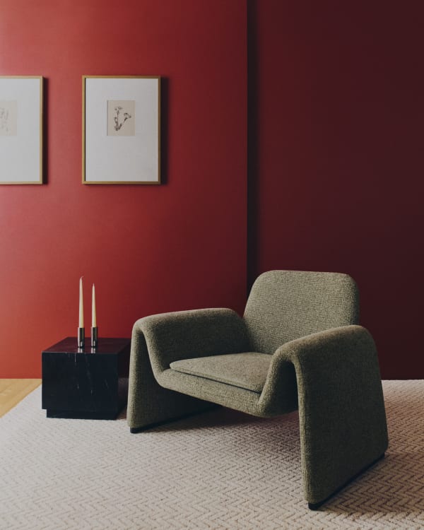 Fotel Melvia z zielonego szenilu