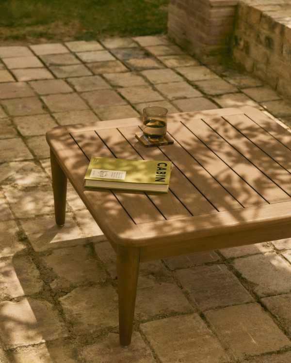 Portitxol solid teak coffee table, 80 x 80 cm