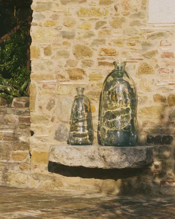 Brenna vase in 100% recycled transparent glass, 73 cm