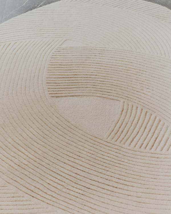 Domm beige wool rug, Ø 200 cm