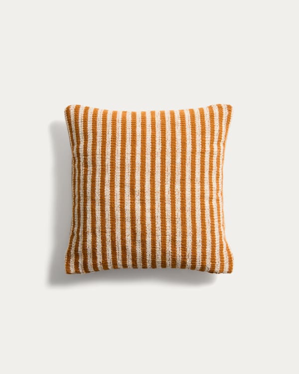 Dirome orange striped 100% PET cushion cover 45 x 45cm