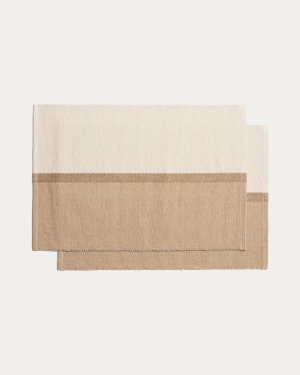 Tari set of 2 beige 100% cotton placemats 35 x 50 cm