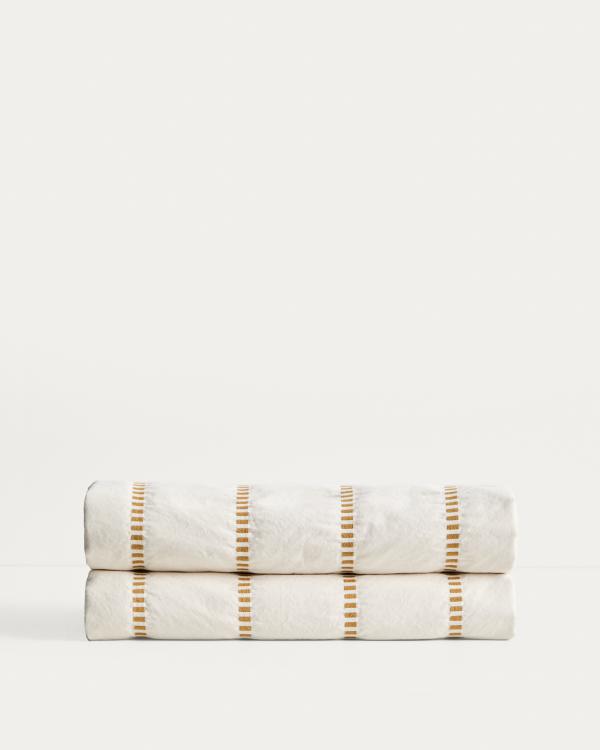 Lidala mustard striped 100% cotton jacquard bedspread for 90/135cm bed