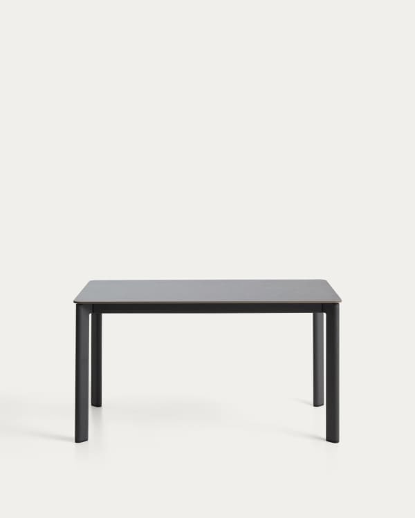 Anafi table in sintered stone and graphite aluminium 140 x 80 cm