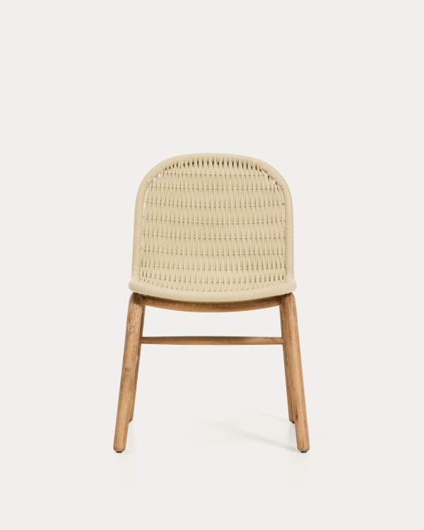 Alipa chair in FSC 100% solid acacia wood and ecru rope cord
