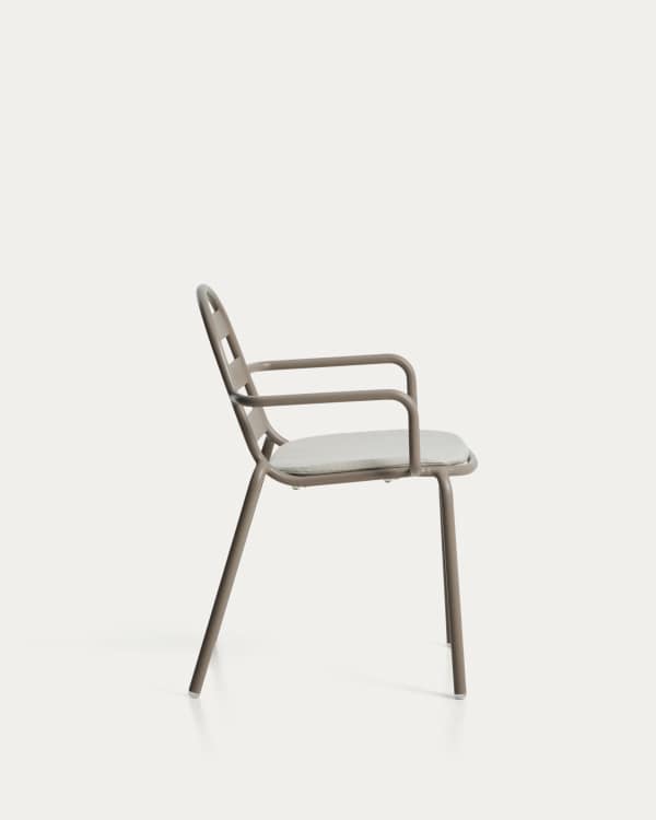 Joncols outdoor chair in aluminium with taupe painted finish